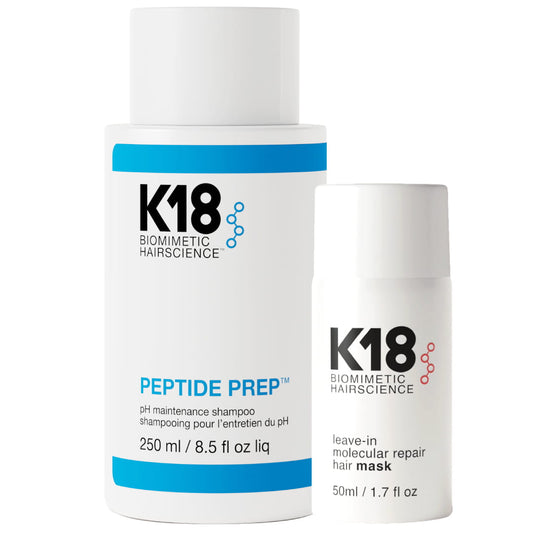 K18 Peptide Prep pH uzturošs šampūns 250 ml + K18 neieskalojama molekulārā atjaunojoša matu maska 50 ml