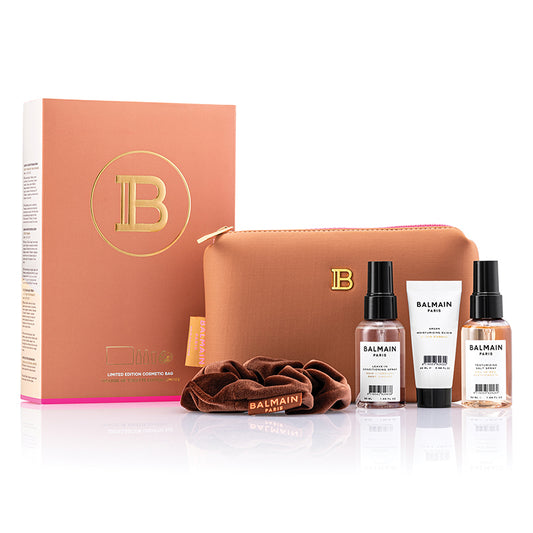 Balmain Hair Cosmetic Bag Medium Brown SS22 - kosmetikos krepšys + kelioninio dydžio kelioniniai produktai SS22